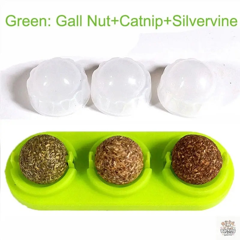 3pcs Lot Self-adhesive Rotated Catnip Lick Ball - Barking Mad