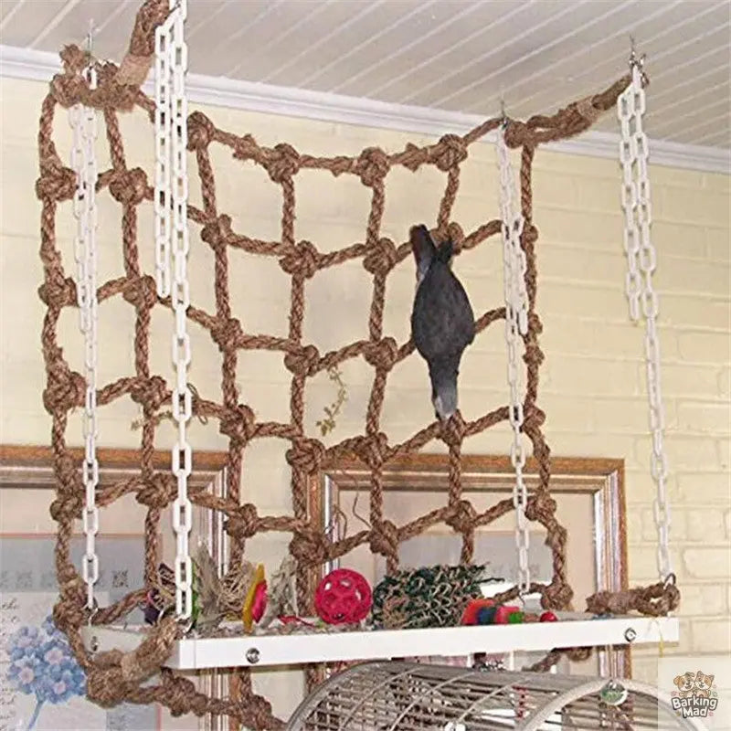 Parrot bird hemp rope climbing net Barking Mad