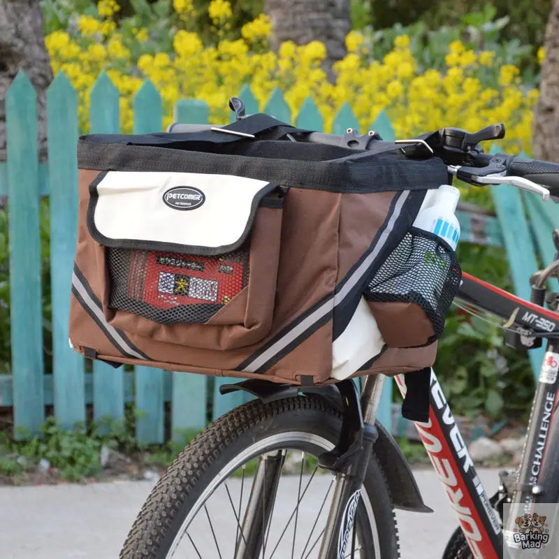 Pet Bicycle Carrier Cat Dog Bicycle Bag Bike Removable Basket Handlebar Front Basket Small Cat Dog Carrier - Barking Mad