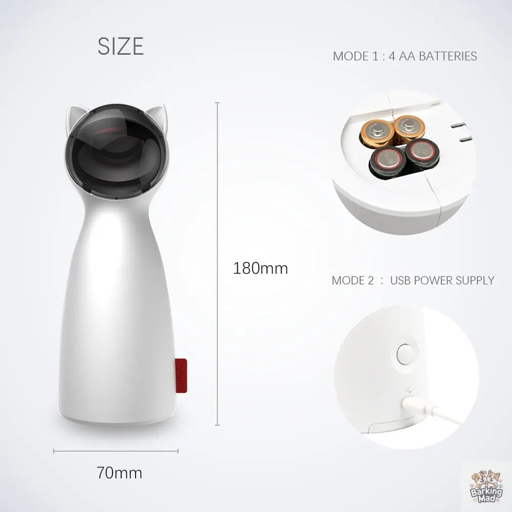 Creative Cat Pet LED Laser Funny Toy Smart Automatic Cat Exercise Training Entertaining Toy - Barking Mad