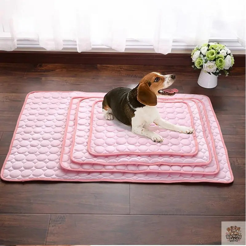 Pet Dog Cat Ice Silk Cold Nest Pad For Cooling In Summer Barking Mad