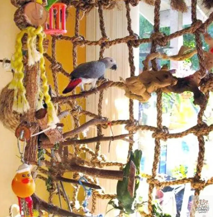 Parrot bird hemp rope climbing net Barking Mad