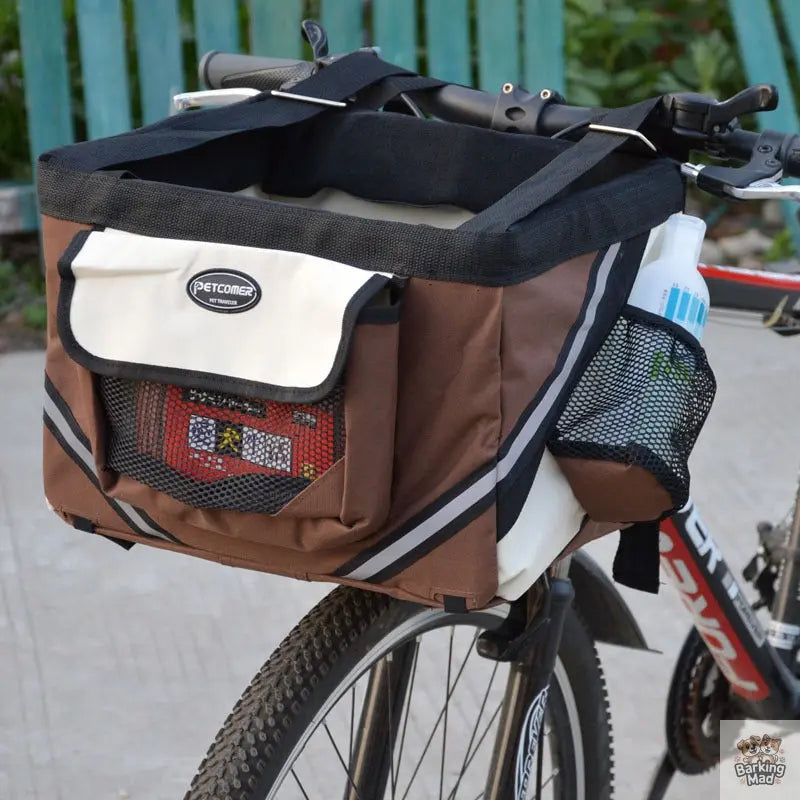 Pet Bicycle Carrier Cat Dog Bicycle Bag Bike Removable Basket Handlebar Front Basket Small Cat Dog Carrier - Barking Mad