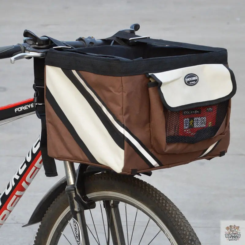 Pet Bicycle Carrier Cat Dog Bicycle Bag Bike Removable Basket Handlebar Front Basket Small Cat Dog Carrier - Barking Mad