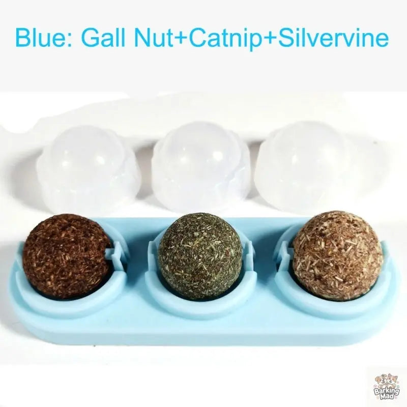 3pcs Lot Self-adhesive Rotated Catnip Lick Ball - Barking Mad