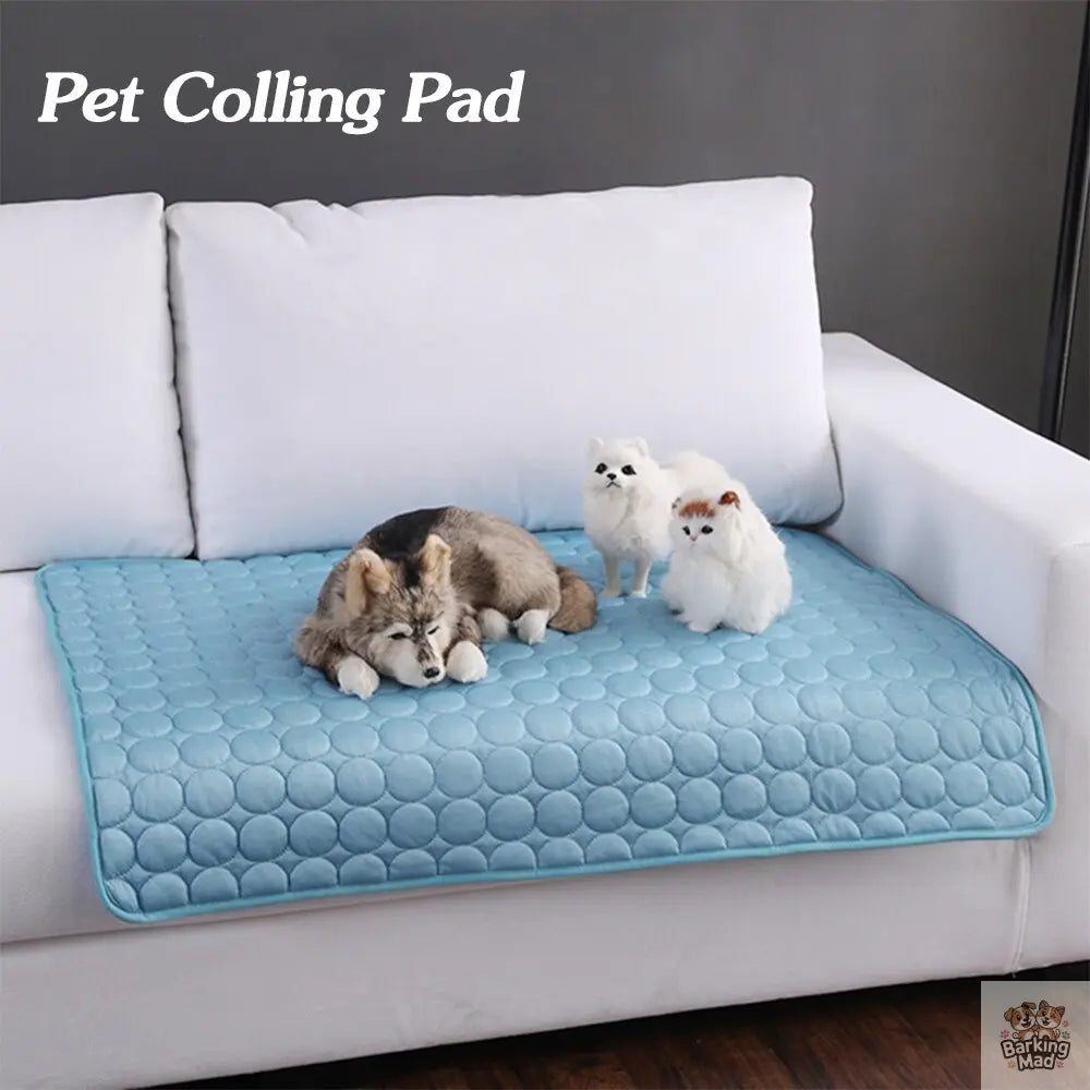 Pet Dog Cat Ice Silk Cold Nest Pad For Cooling In Summer Barking Mad