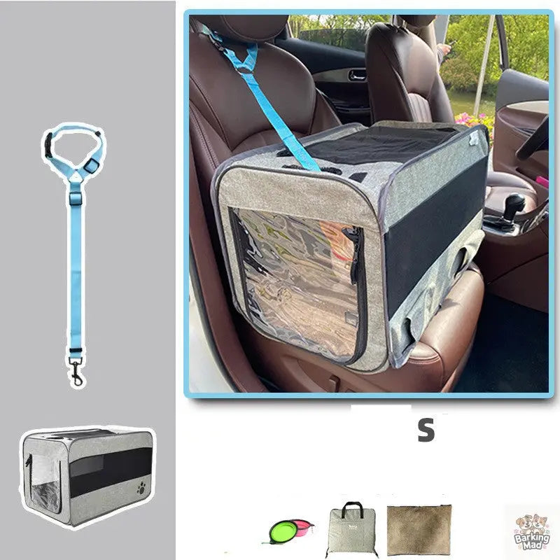 Pet Travel Carrier Bag Portable Pet Bag Folding Fabric Pet Carrier Travel Carrier Bag For Pet Cage With Locking Safety Zippers - Barking Mad