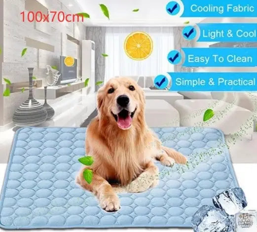 Pet Dog Cat Ice Silk Cold Nest Pad For Cooling In Summer Barking Mad