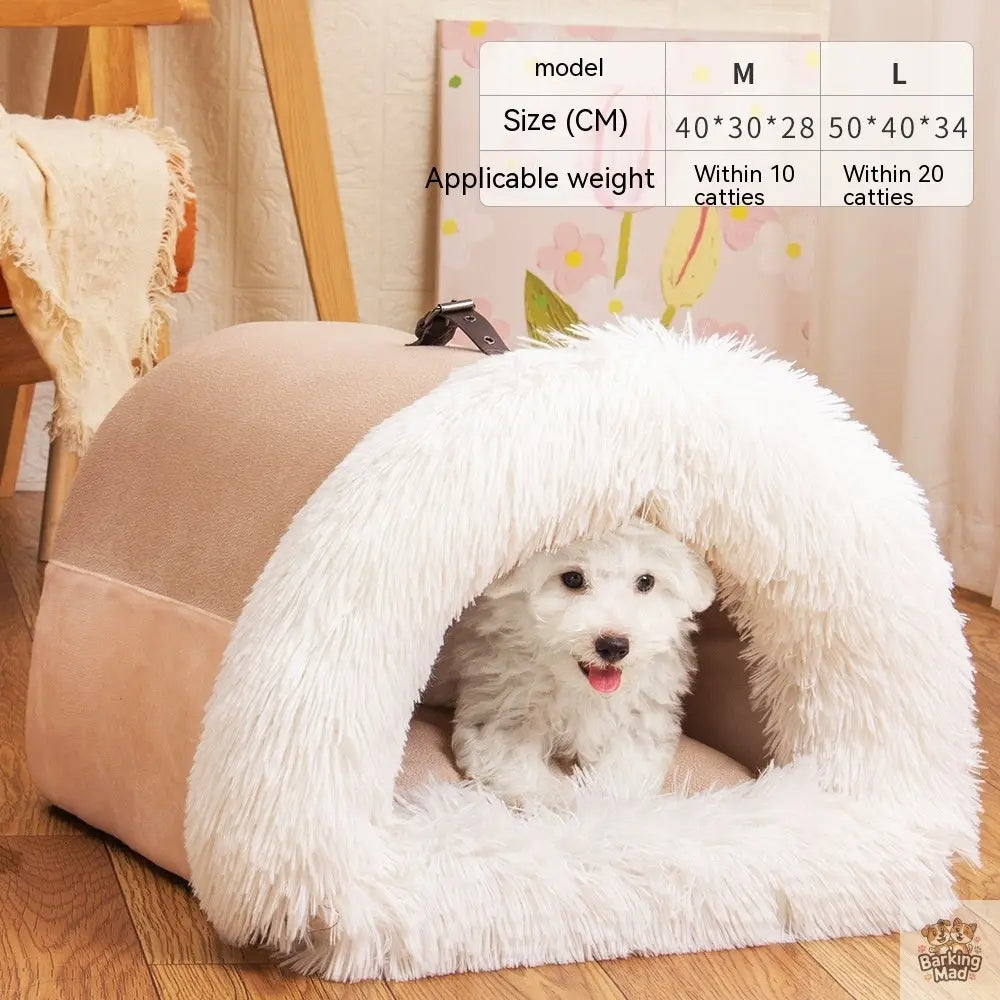 New Splice Portable Pet Nest Portable Autumn And Winter Warm Dog Nest Moisture-proof Long Fur Cat Nest Cross Border Pet Nest Barking Mad