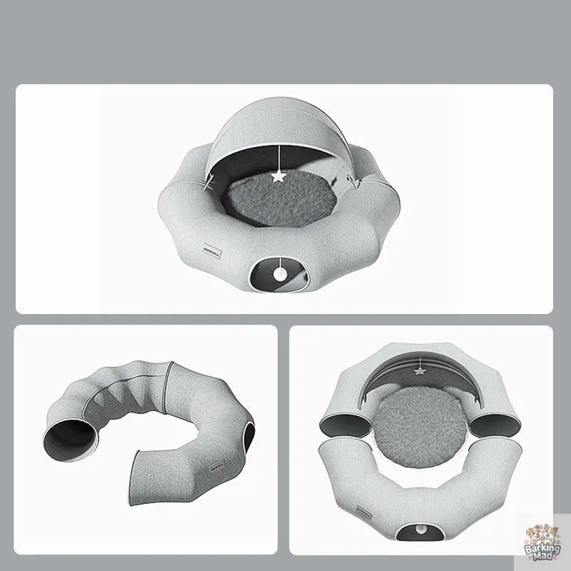 Cat Tunnel Donut Tunnel Crawl Shelter Foldable - Barking Mad
