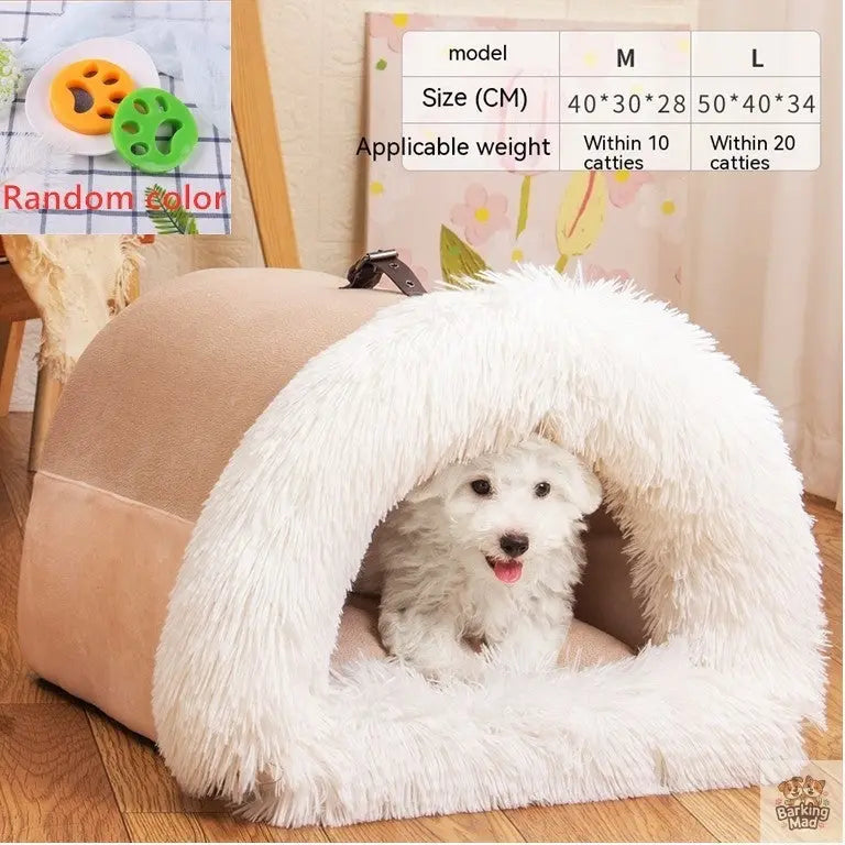 New Splice Portable Pet Nest Portable Autumn And Winter Warm Dog Nest Moisture-proof Long Fur Cat Nest Cross Border Pet Nest Barking Mad