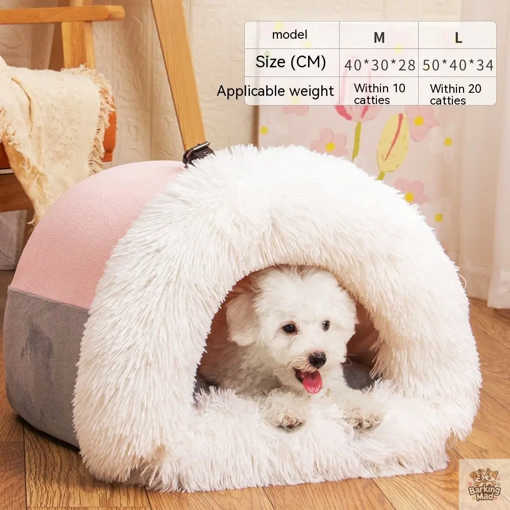 New Splice Portable Pet Nest Portable Autumn And Winter Warm Dog Nest Moisture-proof Long Fur Cat Nest Cross Border Pet Nest Barking Mad