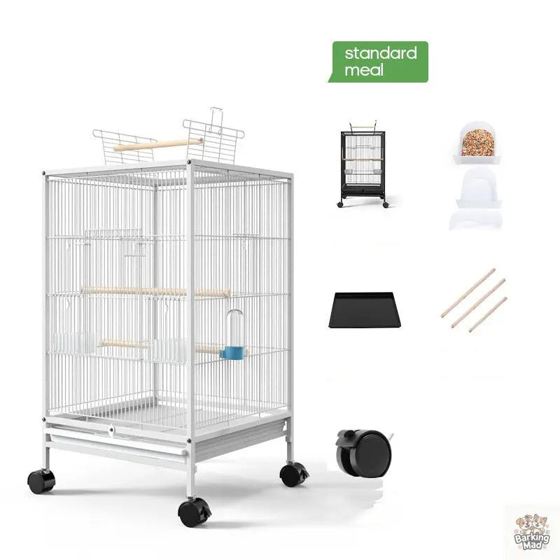Parrot Xuanfeng Bird Cage With Feeder Toy Grass Nest Breeding Box Barking Mad