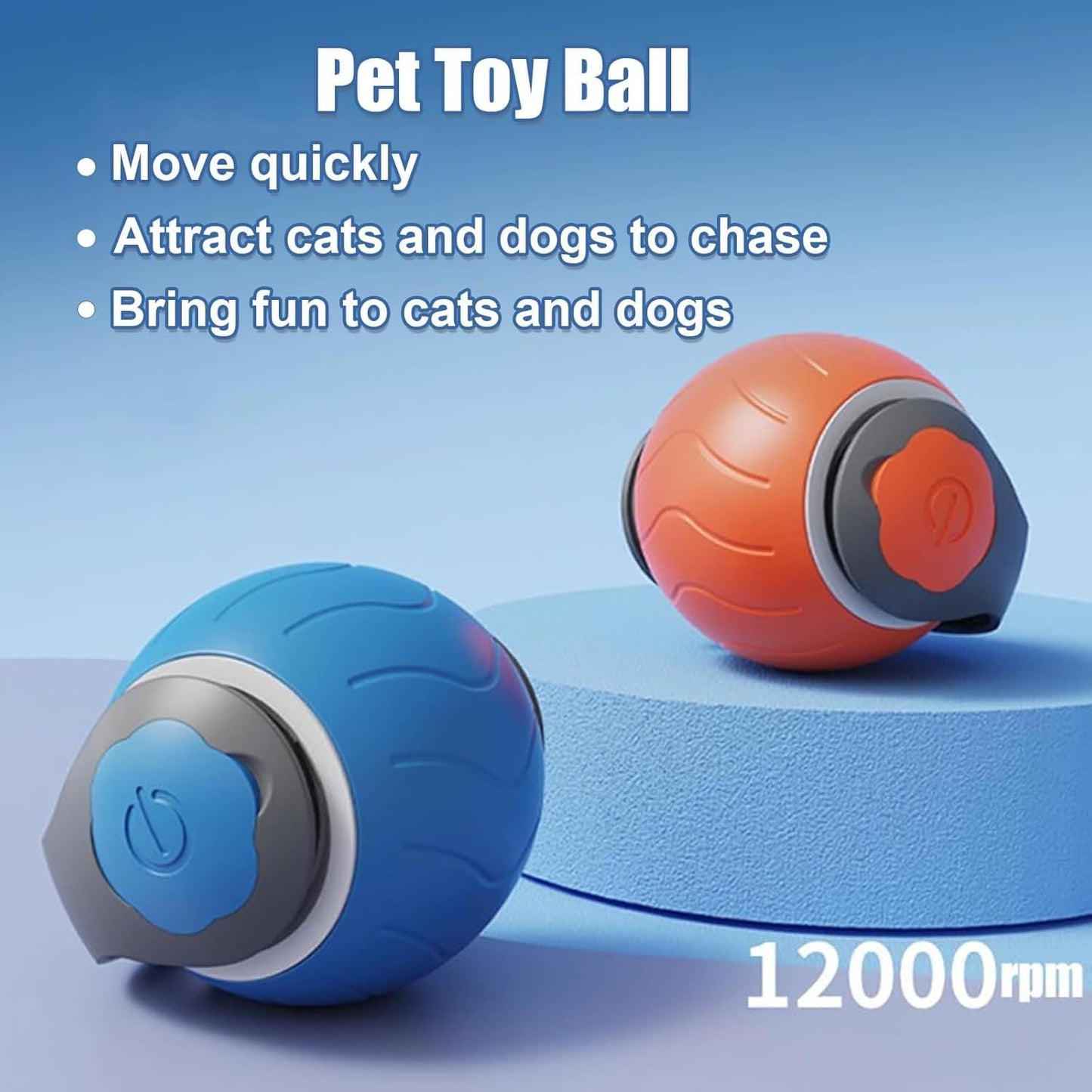 Speedy Tail Cat Toy,Interactive Cat Toy For Indoor Cats,Cat Ball Toy,Interactive Cat Toy Ball,Two Speed Adjustment,USB Rechargeable Barking Mad