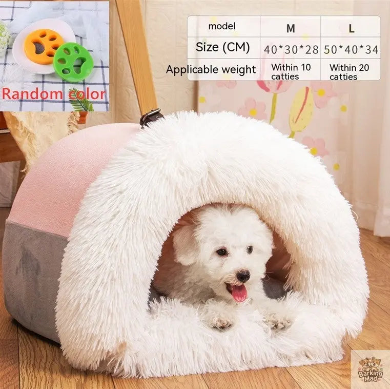 New Splice Portable Pet Nest Portable Autumn And Winter Warm Dog Nest Moisture-proof Long Fur Cat Nest Cross Border Pet Nest Barking Mad