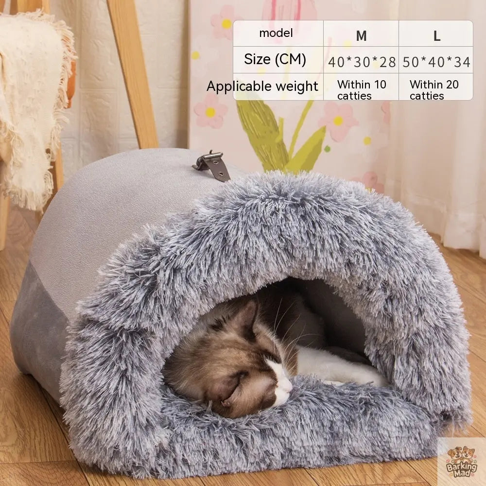 New Splice Portable Pet Nest Portable Autumn And Winter Warm Dog Nest Moisture-proof Long Fur Cat Nest Cross Border Pet Nest Barking Mad