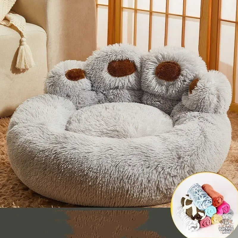 Kennel Warm Medium Large Dog Corgi Golden Retriever Bed Fleece-lined Sofa Mattress Barking Mad