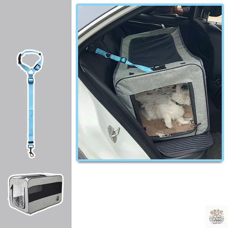 Pet Travel Carrier Bag Portable Pet Bag Folding Fabric Pet Carrier Travel Carrier Bag For Pet Cage With Locking Safety Zippers - Barking Mad
