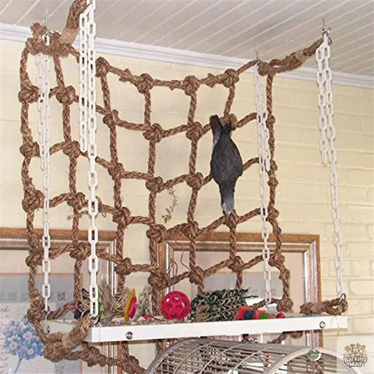 Parrot bird hemp rope climbing net Barking Mad