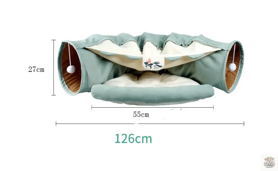 Pet Cats Tunnel Interactive Play Toy Mobile Collapsible Ferrets Rabbit Bed tunnels Indoor Toys Kitten Exercising Products - Barking Mad