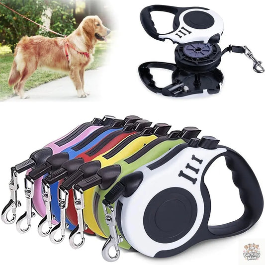 3m And 5m Durable Dog Leash Automatic Retractable Nylon Cat Lead Extension Puppy Walking Running Lead Roulette For Dogs Pet Products Barking Mad