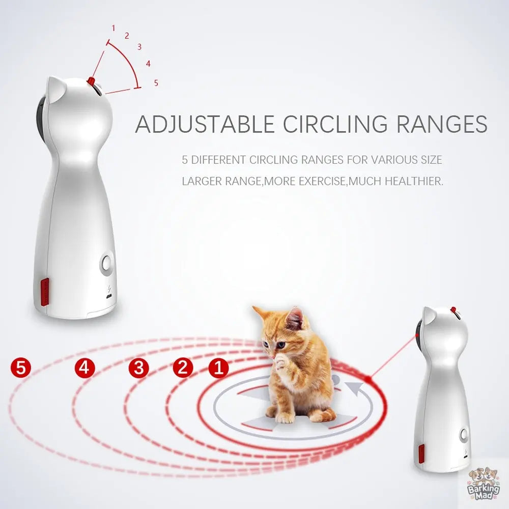 Creative Cat Pet LED Laser Funny Toy Smart Automatic Cat Exercise Training Entertaining Toy - Barking Mad