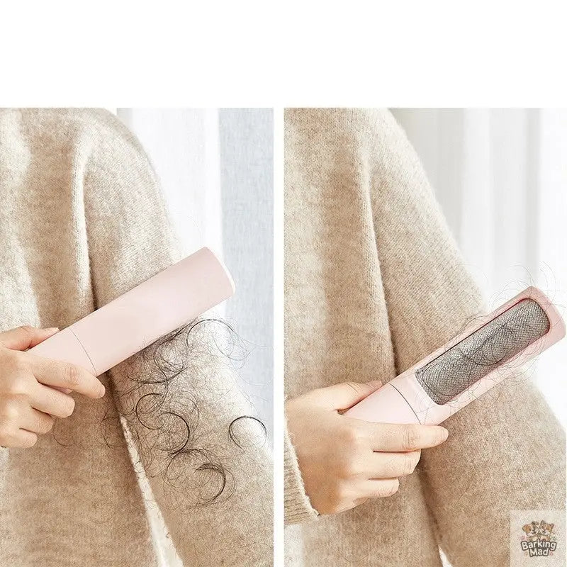 2-1 Reusable Pet Hair Remover Brush Lint Roller Portable Effective Self Cleaning Tool for Cat Dog Fur Hair Dust Removal Brush Barking Mad