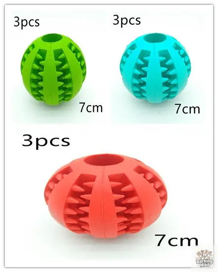 Pet Slow Feeder Dog Toy Cute Funny Rubber Dog Ball Toy - Barking Mad