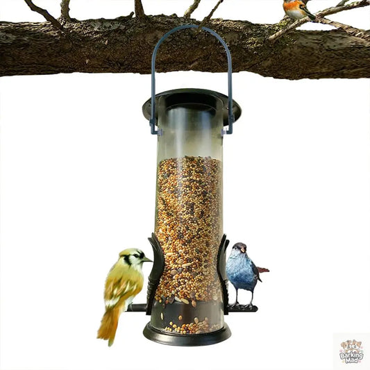 Pet Bird Feeder Feed Station Hanging Garden Plastic Birds Food Dispenser Feeders Outdoor Tree Garden Decoration Barking Mad