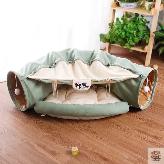 Pet Cats Tunnel Interactive Play Toy Mobile Collapsible Ferrets Rabbit Bed tunnels Indoor Toys Kitten Exercising Products - Barking Mad