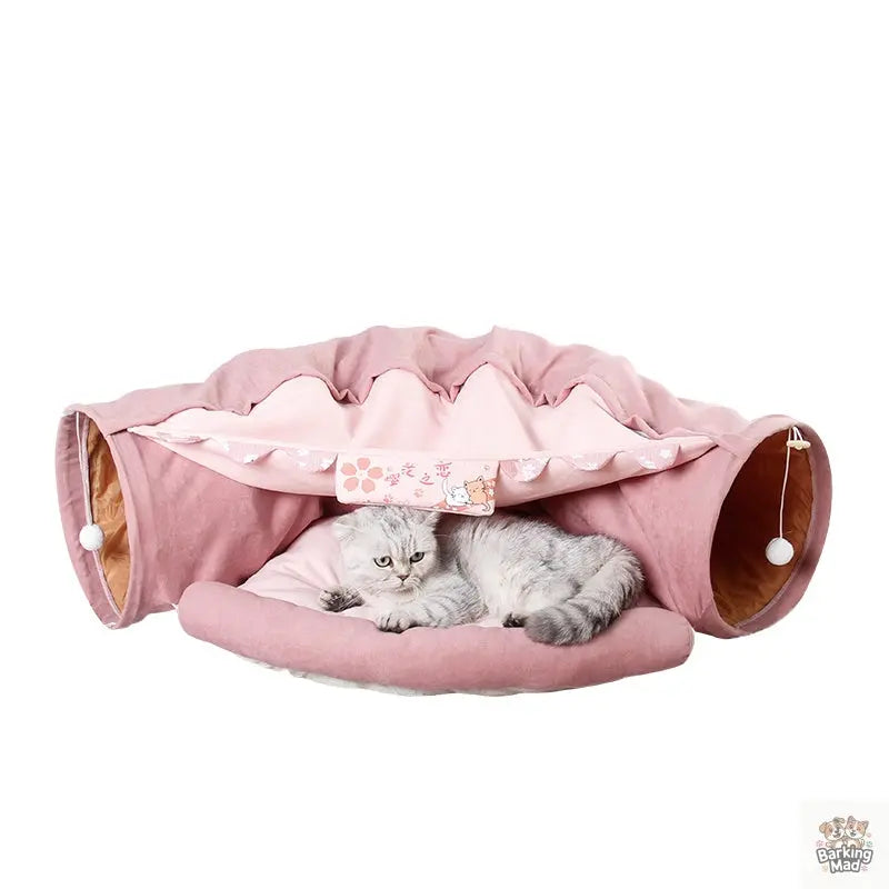 Pet Cats Tunnel Interactive Play Toy Mobile Collapsible Ferrets Rabbit Bed tunnels Indoor Toys Kitten Exercising Products - Barking Mad
