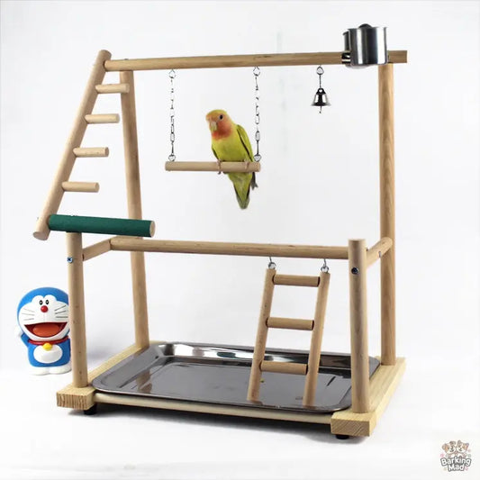 Bird Stand Stand Desktop Training Cockatiel Playground Bird Toy Swing Climbing Ladder Bird Gear Supplies Barking Mad