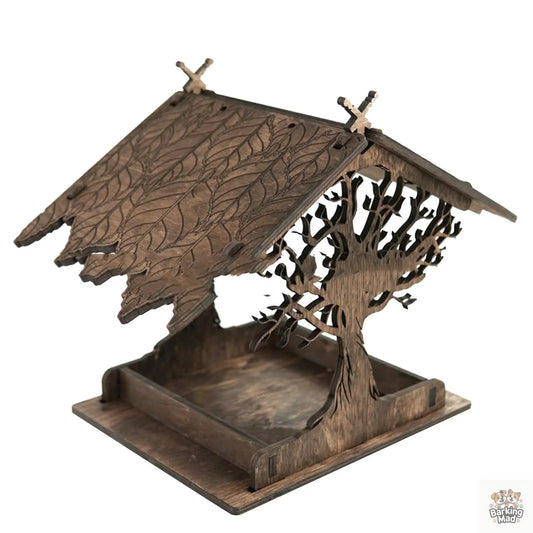 Wooden Home Garden Outdoor Bird Feeder Garden Pendant Decoration Feeder Barking Mad