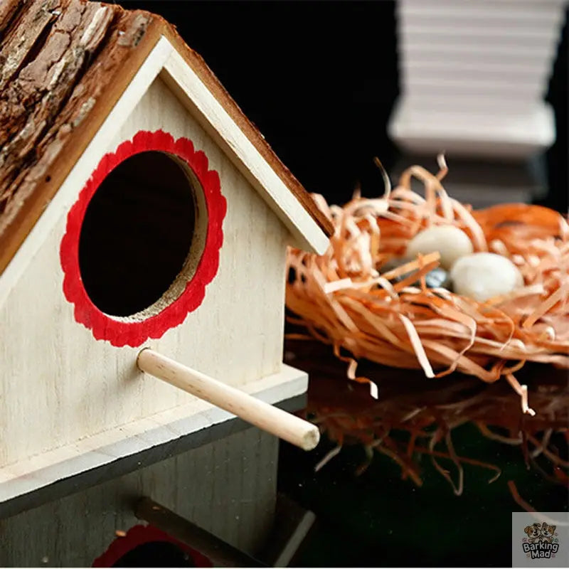 Bird House Bird Nest Outdoor Tree Parrot Breeding Box Barking Mad