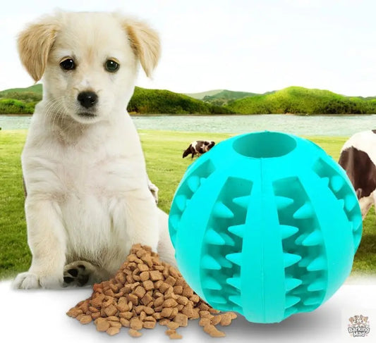Pet Slow Feeder Dog Toy Cute Funny Rubber Dog Ball Toy - Barking Mad