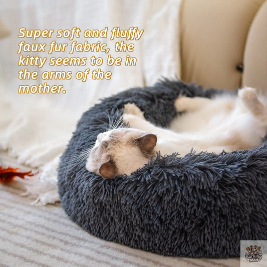 Dog Beds For Small Dogs Round Plush Cat Litter Kennel Pet Nest Mat Puppy Beds Barking Mad