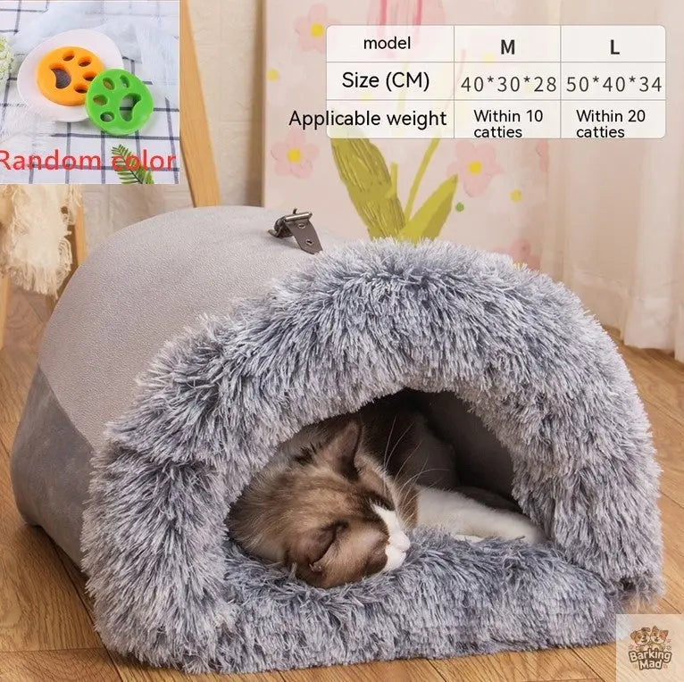 New Splice Portable Pet Nest Portable Autumn And Winter Warm Dog Nest Moisture-proof Long Fur Cat Nest Cross Border Pet Nest Barking Mad