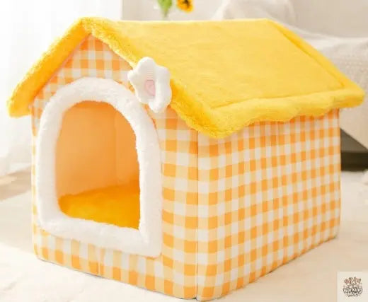Foldable Dog House Pet Cat Bed Winter Dog Villa Sleep Kennel Removable Nest Warm Enclosed Cave Sofa Pets Supplies Barking Mad