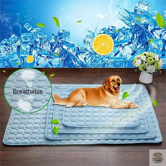 Pet Dog Cat Ice Silk Cold Nest Pad For Cooling In Summer Barking Mad