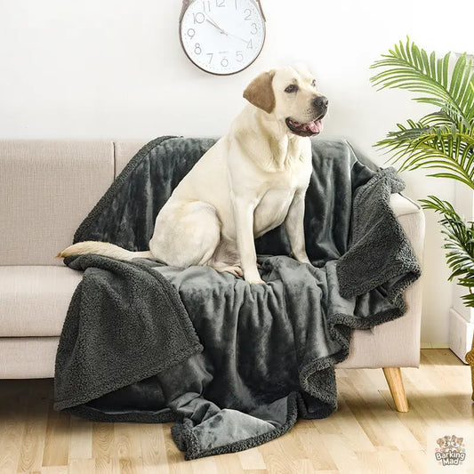 Flannel Cotton Wool Sherpa Thick Pet Blanket Dog Kennel Barking Mad
