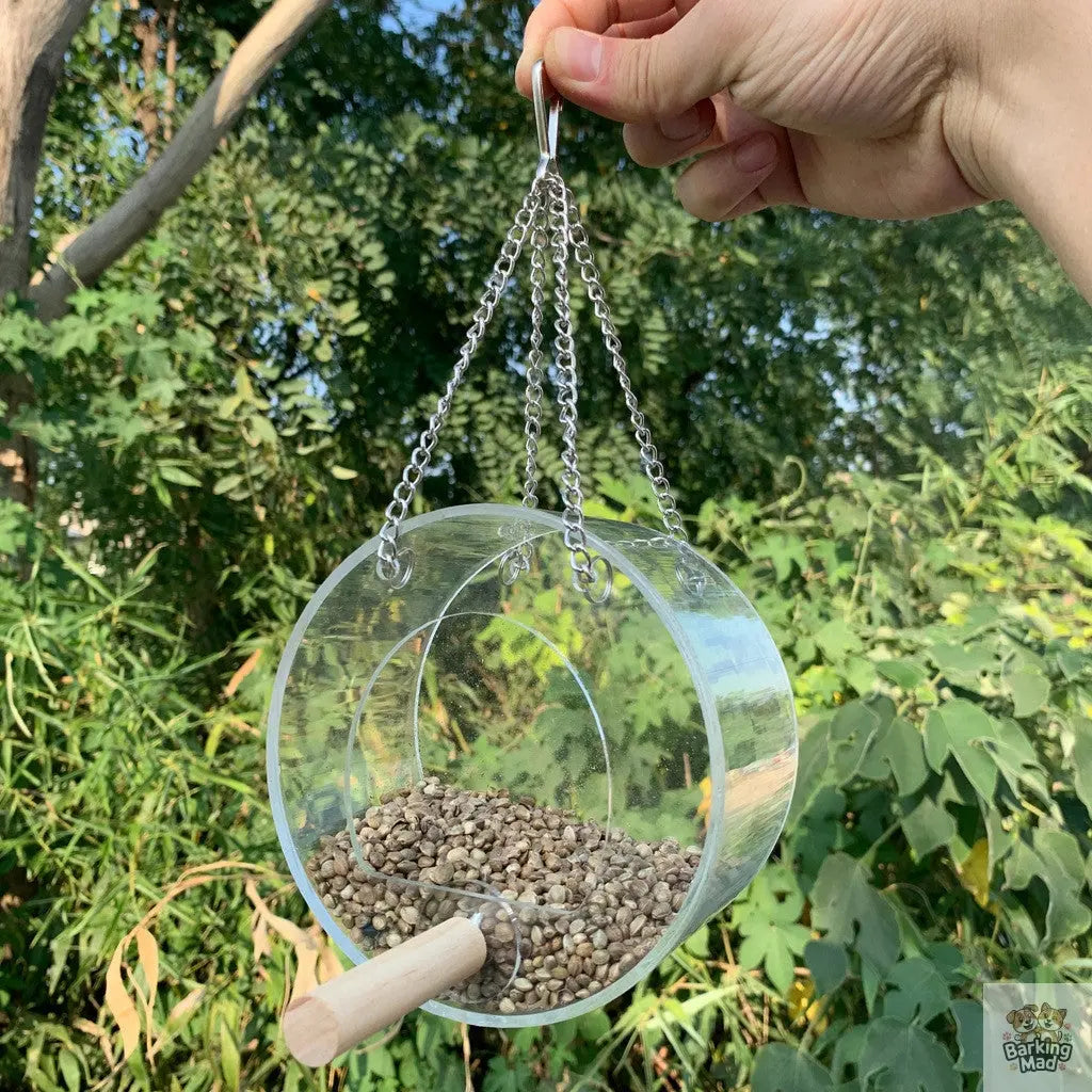 Acrylic Bird Food Box Barking Mad