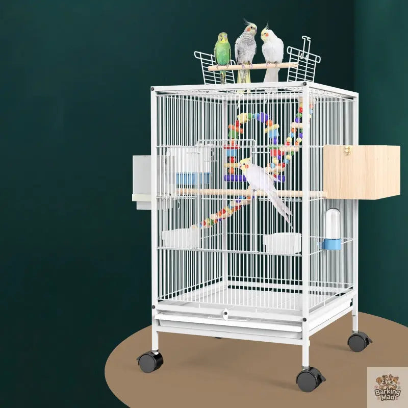Parrot Xuanfeng Bird Cage With Feeder Toy Grass Nest Breeding Box Barking Mad