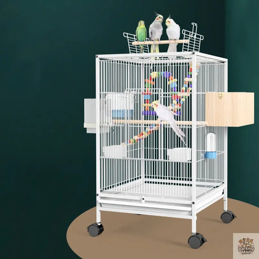 Parrot Xuanfeng Bird Cage With Feeder Toy Grass Nest Breeding Box Barking Mad