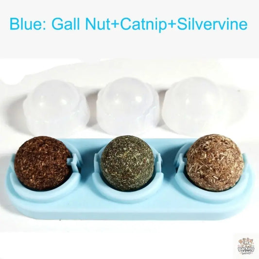 3pcs  Lot Self-adhesive Rotated Catnip Lick Ball - Barking Mad