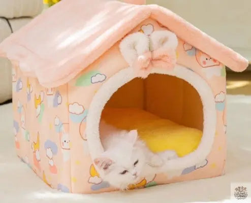 Foldable Dog House Pet Cat Bed Winter Dog Villa Sleep Kennel Removable Nest Warm Enclosed Cave Sofa Pets Supplies Barking Mad