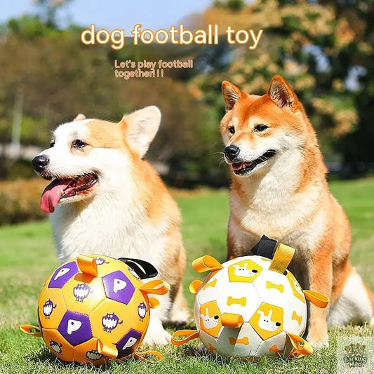 Dog Interactive Football Toys Children Soccer Dog Outdoor Training Balls Pet Sporty Bite Chew Teething Ball With Cute Printing - Barking Mad