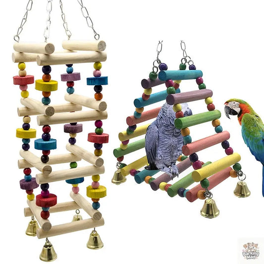 Parakeet Bird Toy Amusement Park Swing Stand Barking Mad