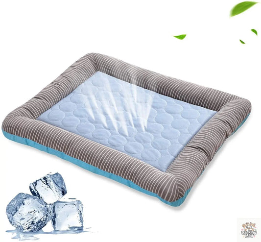 Pet Cooling Pad Bed For Dogs Cats Puppy Kitten Cool Mat Pet Blanket Ice Silk Material Soft For Summer Sleeping  Blue Breathable Barking Mad