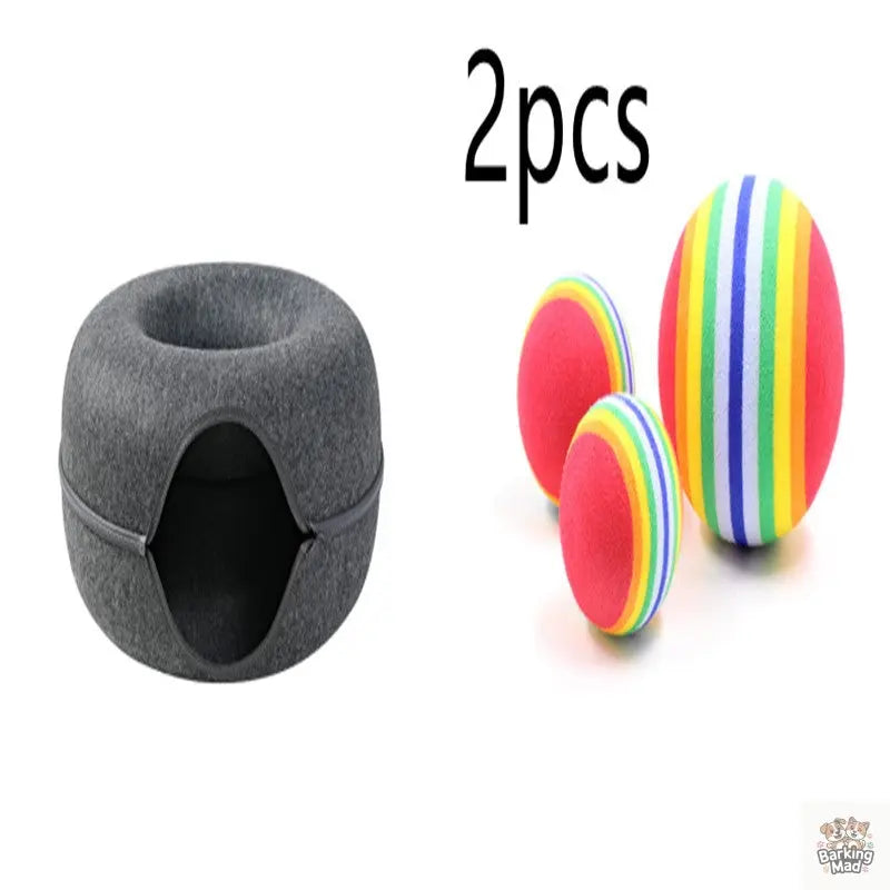 Four Seasons Available Cat Nest Round Woolen Felt Pet Dual-use Cat Nest Tunnel Interactive Training Toy Grey Felt Cat Nest - Barking Mad
