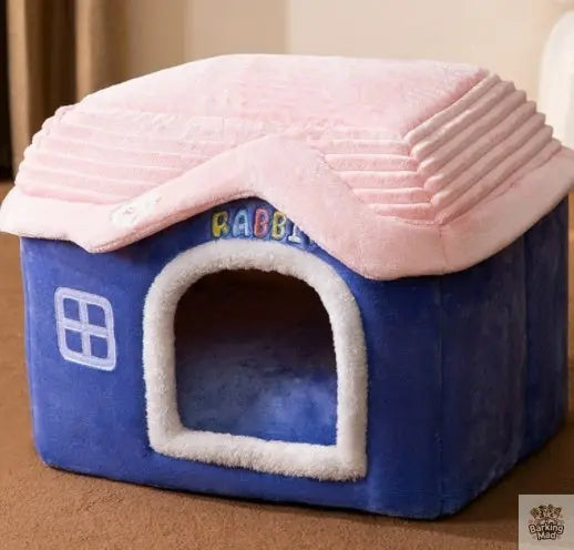 Foldable Dog House Pet Cat Bed Winter Dog Villa Sleep Kennel Removable Nest Warm Enclosed Cave Sofa Pets Supplies Barking Mad